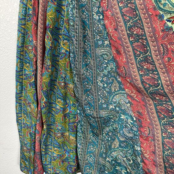 Unique Clothing Skirt Women Small Bohemian Patchwork Silk Crepe Maxi Nepal Boho - Picture 4 of 9